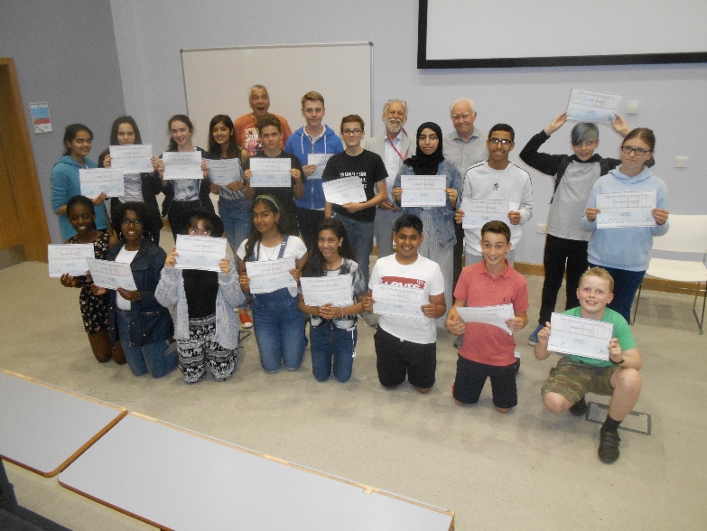 The Students with their Certificates together with Ed, David and Bob (left to right in the background)